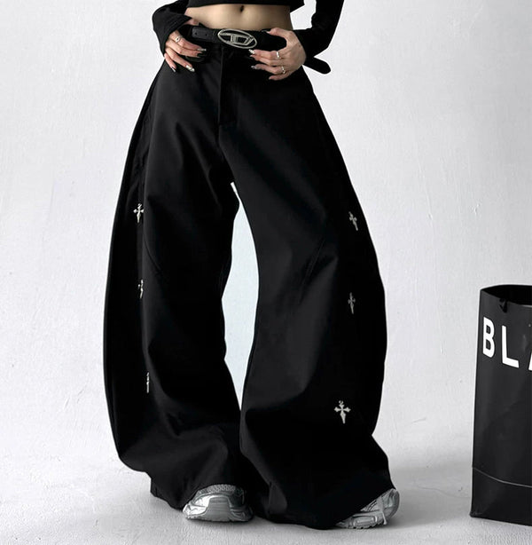 Star-Studded Curved-Leg Pants - COPPING THREADS - CT ORIGINALS