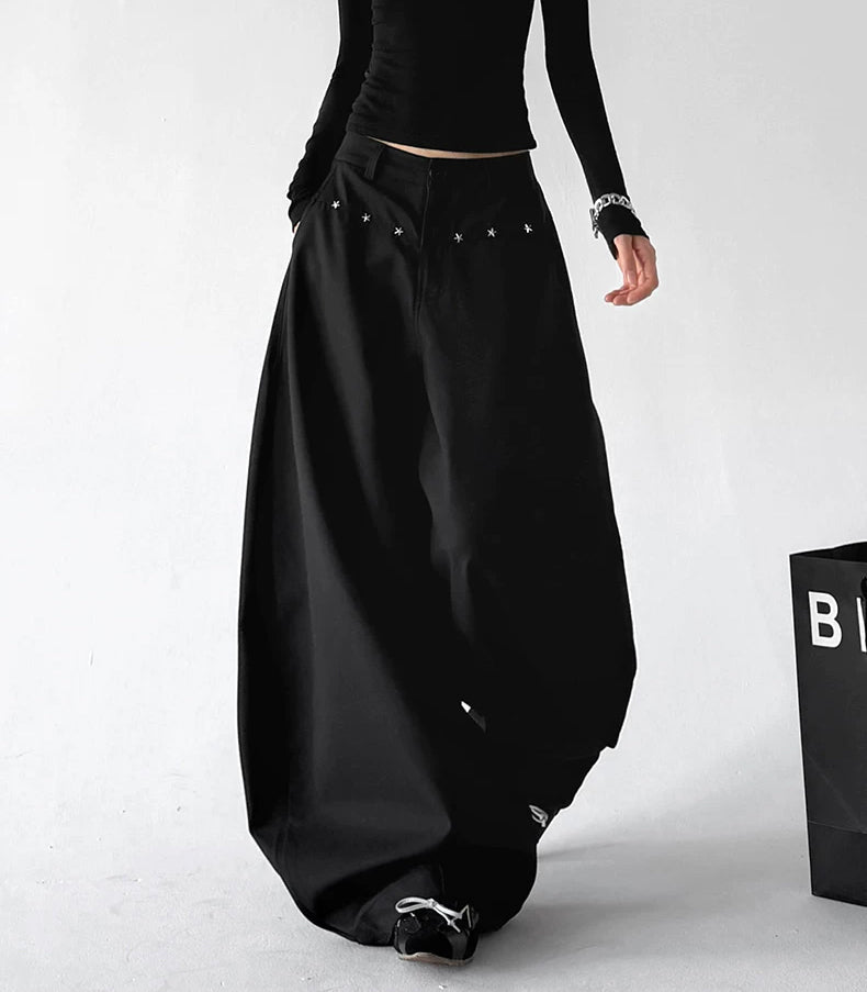 Star-Trim Waist Wide-Leg Pants - COPPING THREADS - CT ORIGINALS