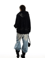 Starburst Rhinestone Cross Zip Hoodie - COPPING THREADS - 0123Start