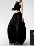 Starry Rhinestone Wide - Leg Cargo Pants - CT6207 - COPPING THREADS - CT Select