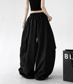 Starry Rhinestone Wide - Leg Cargo Pants - CT6207 - COPPING THREADS - CT Select