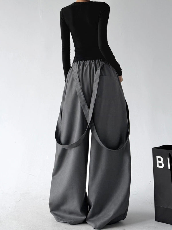 Strap-Detail Wide-Leg Cargo Pants - COPPING THREADS - CT ORIGINALS