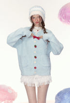 Strawberry Button Cardigan Sweater - COPPING THREADS - AYF