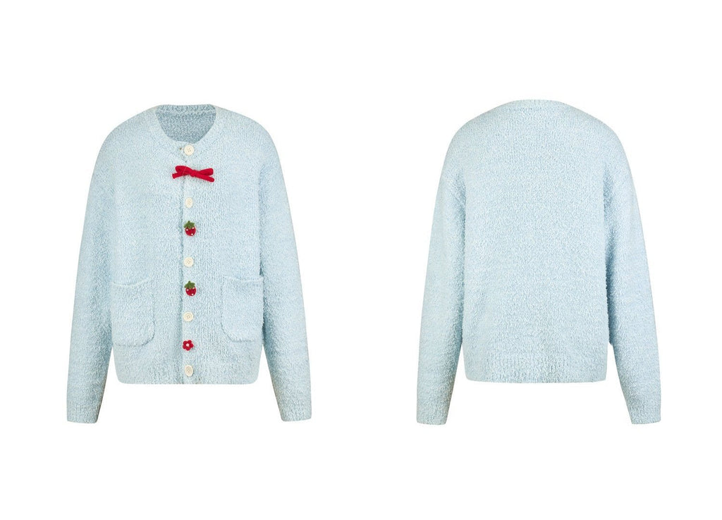 Strawberry Button Cardigan Sweater - COPPING THREADS - AYF