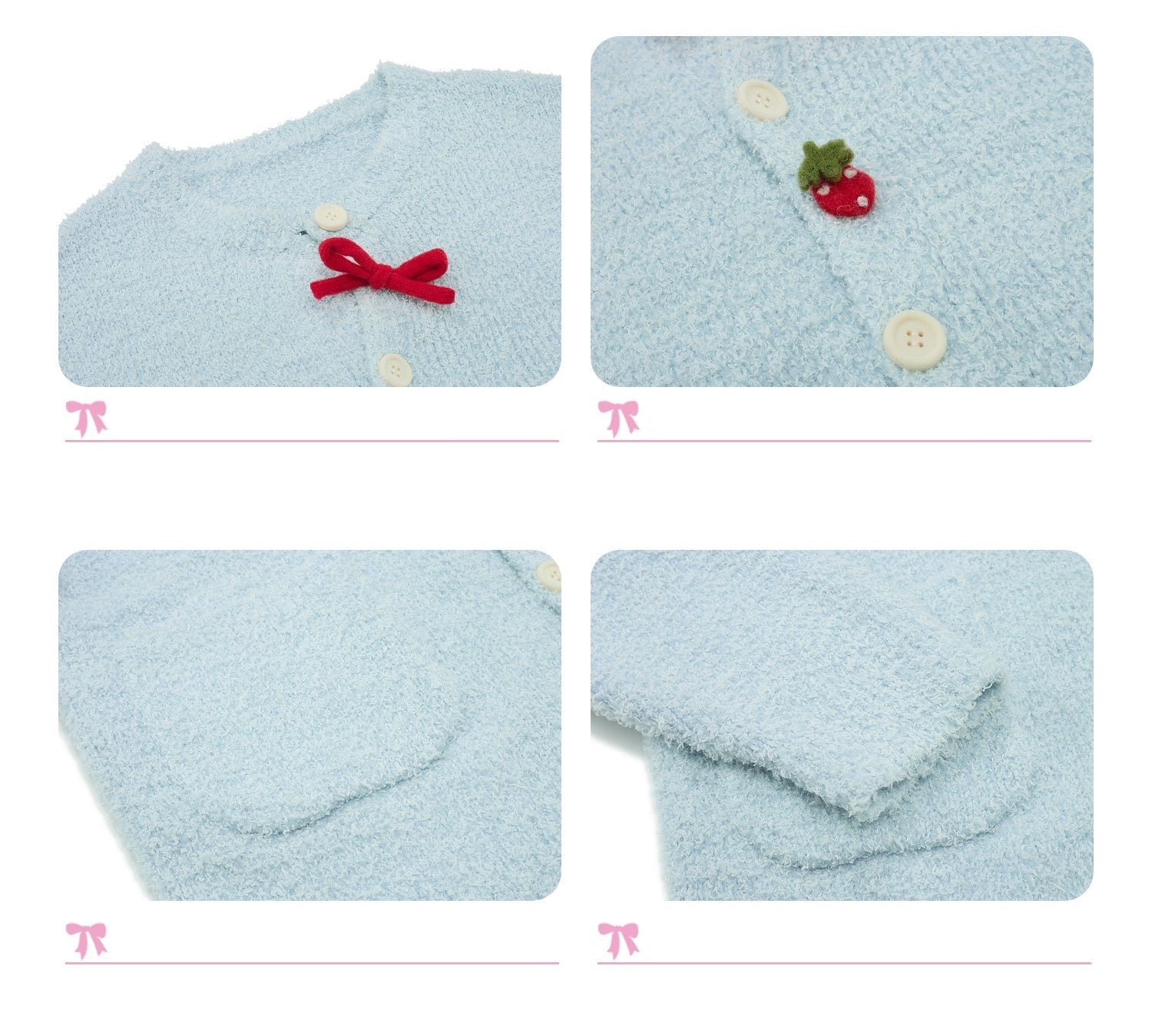 Strawberry Button Cardigan Sweater - COPPING THREADS - AYF