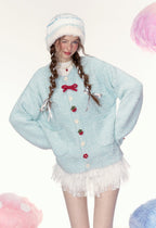 Strawberry Button Cardigan Sweater - COPPING THREADS - AYF