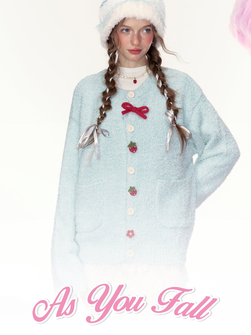 Strawberry Button Cardigan Sweater - COPPING THREADS - AYF