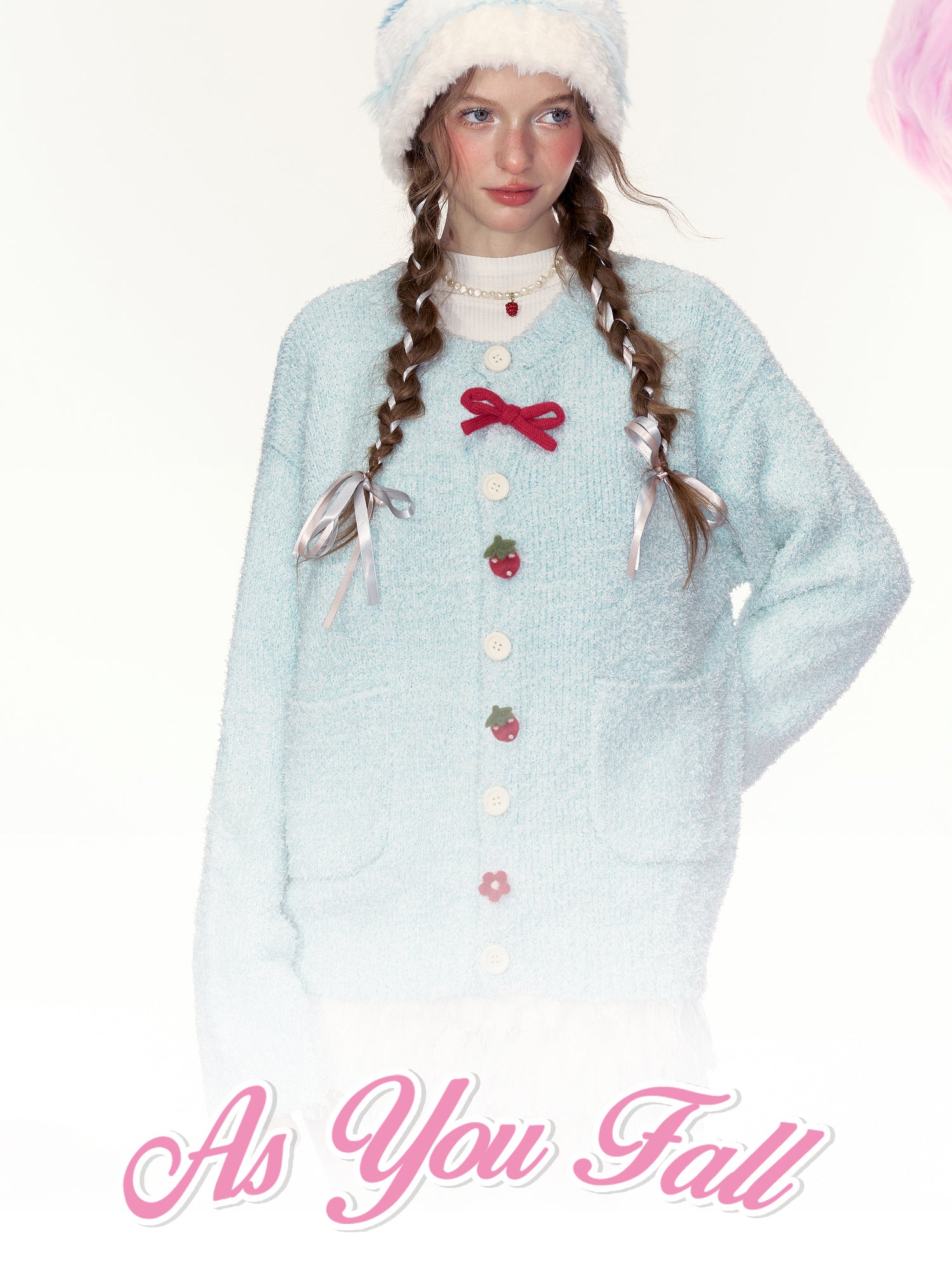 Strawberry Button Cardigan Sweater - COPPING THREADS - AYF