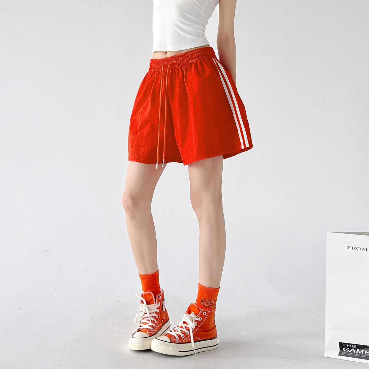 Stripe-Panel Drawcord Shorts - CT816 - COPPING THREADS - CT ORIGINALS