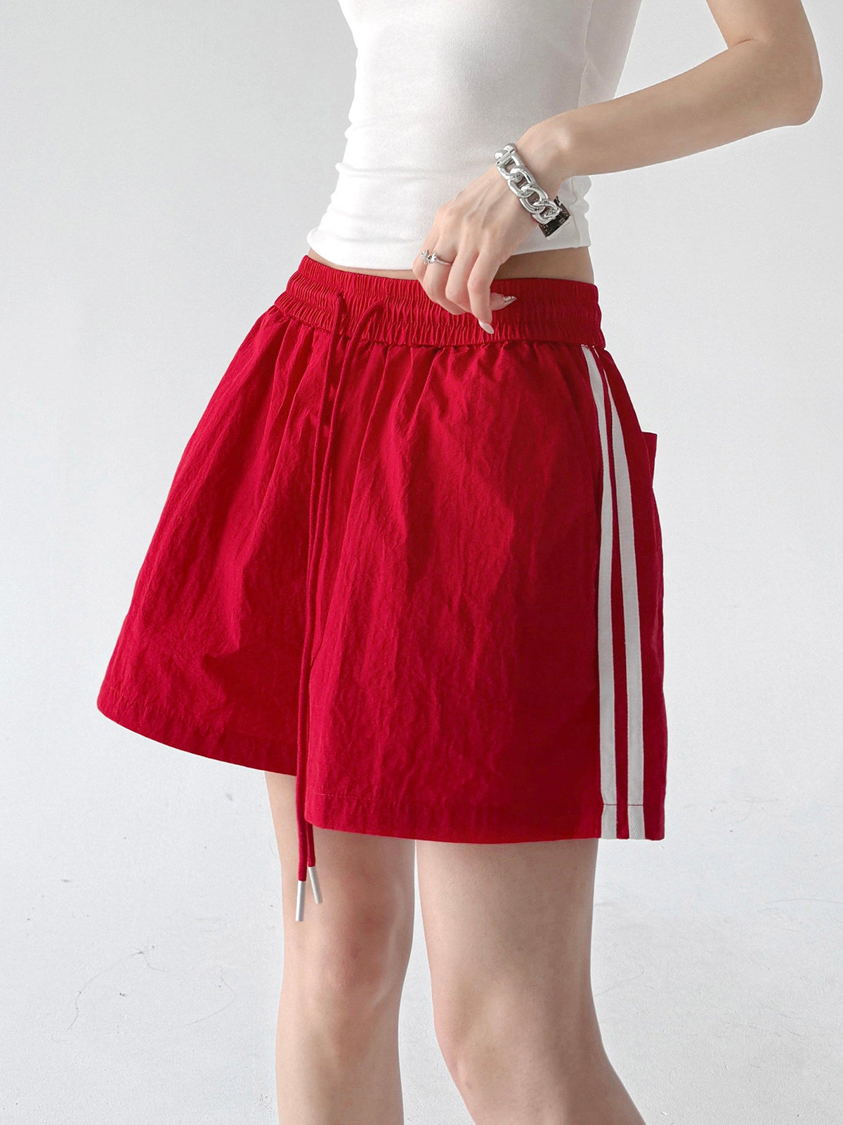 Stripe-Panel Drawcord Shorts - CT816 - COPPING THREADS - CT ORIGINALS