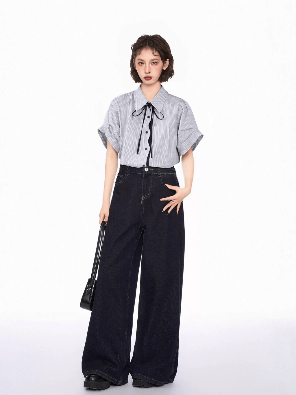 Striped Bow - Tie Polo Collar Shirt - COPPING THREADS - CT Select