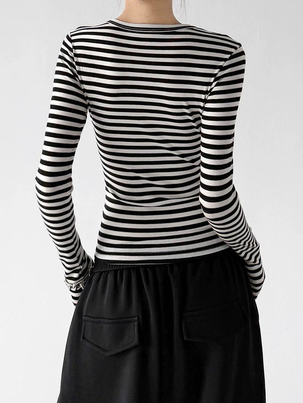 Striped Crewneck Long-Sleeve T-Shirt - COPPING THREADS - CT ORIGINALS