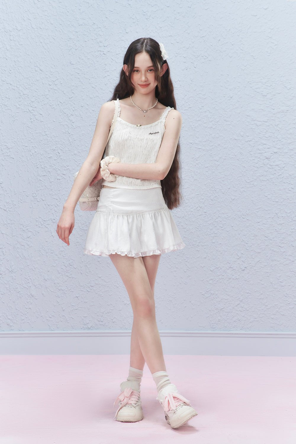 Striped Embroidered Lace Camisole - COPPING THREADS - AYF