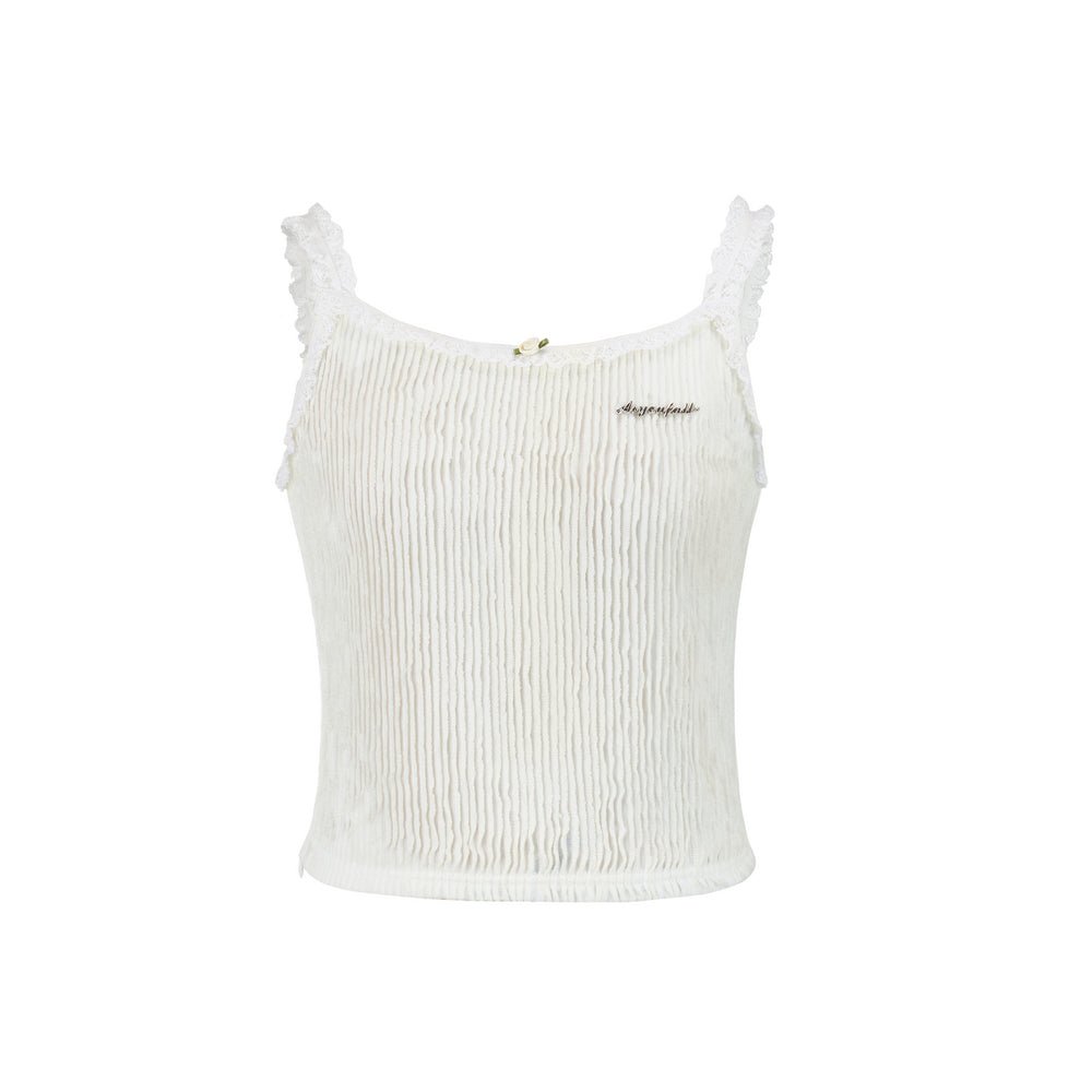 Striped Embroidered Lace Camisole - COPPING THREADS - AYF