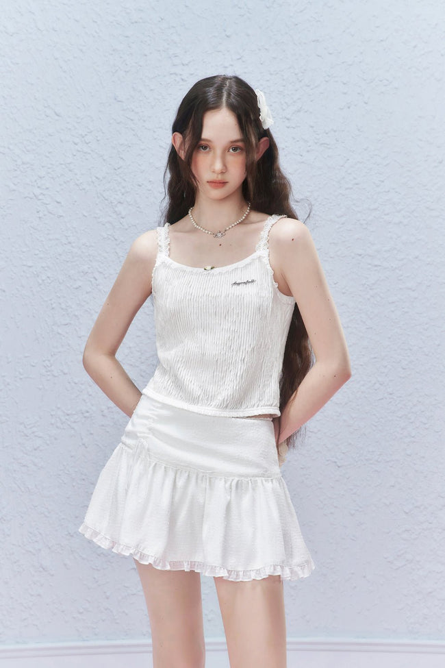 Striped Embroidered Lace Camisole Main Image