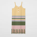 Striped Fringed Knit Dress - COPPING THREADS - MOROMORO