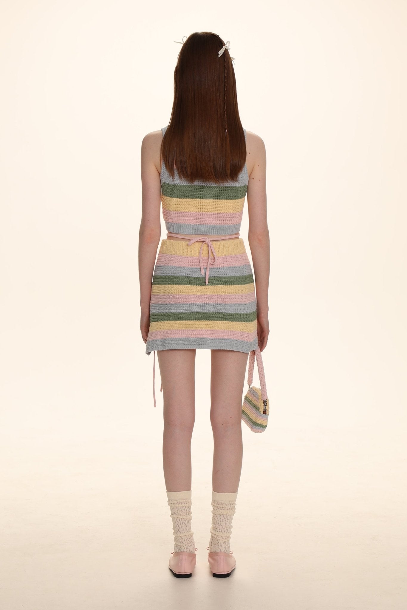 Striped Knit Embroidered Tank Top - COPPING THREADS - MOROMORO