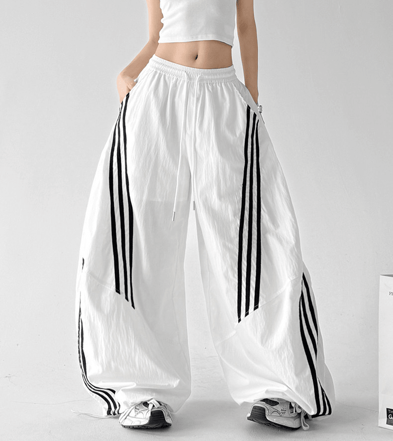 Striped Loose Drawstring Casual Pants - CT6683 - COPPING THREADS - CT Select