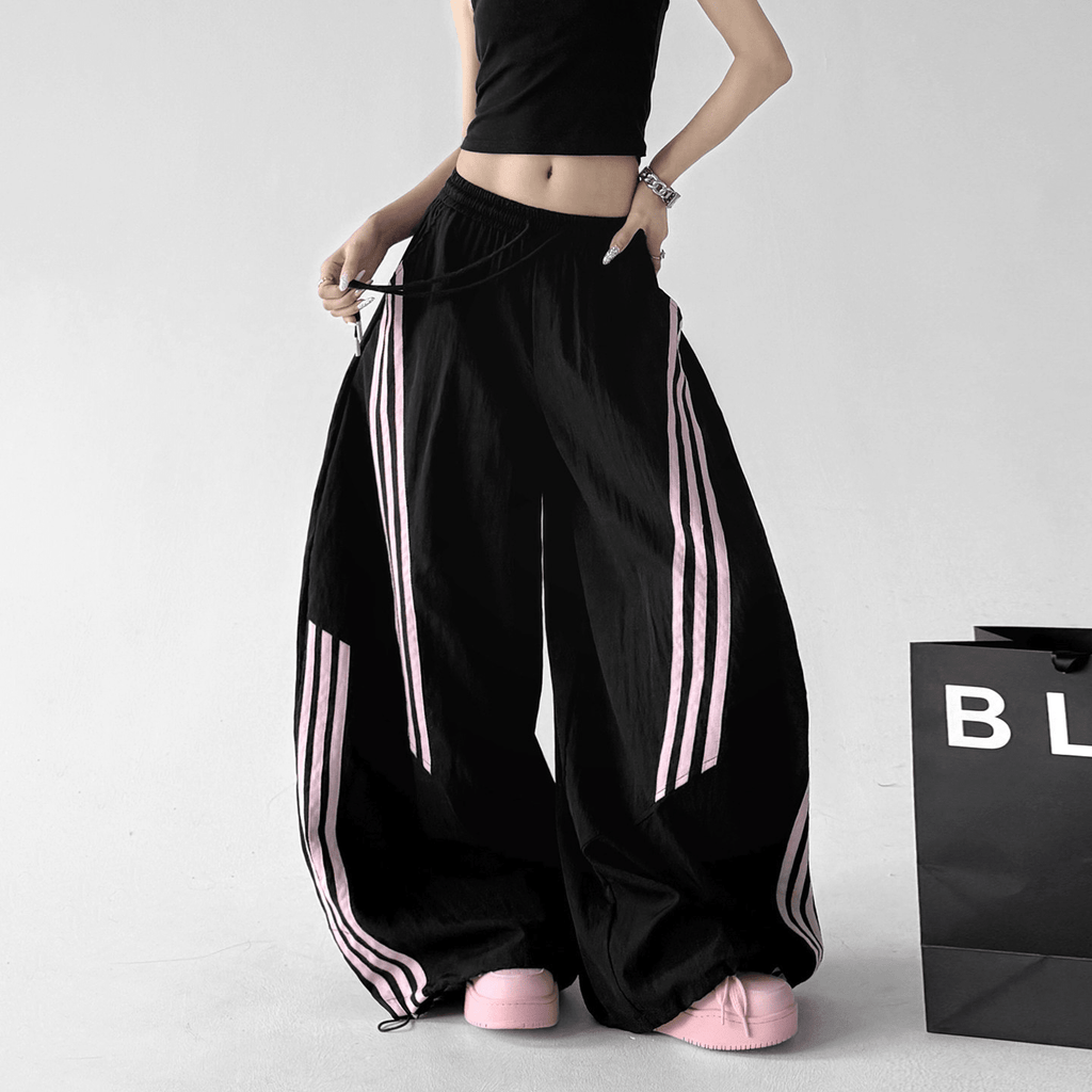 Striped Loose Drawstring Casual Pants - CT6683 - COPPING THREADS - CT Select
