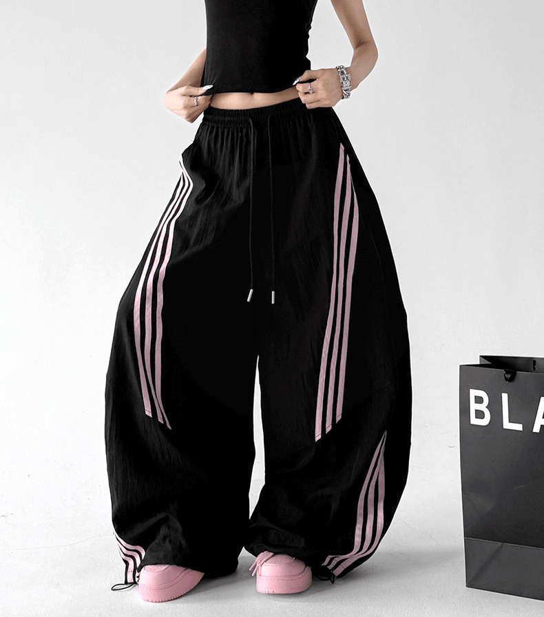 Striped Loose Drawstring Casual Pants - CT6683 - COPPING THREADS - CT Select