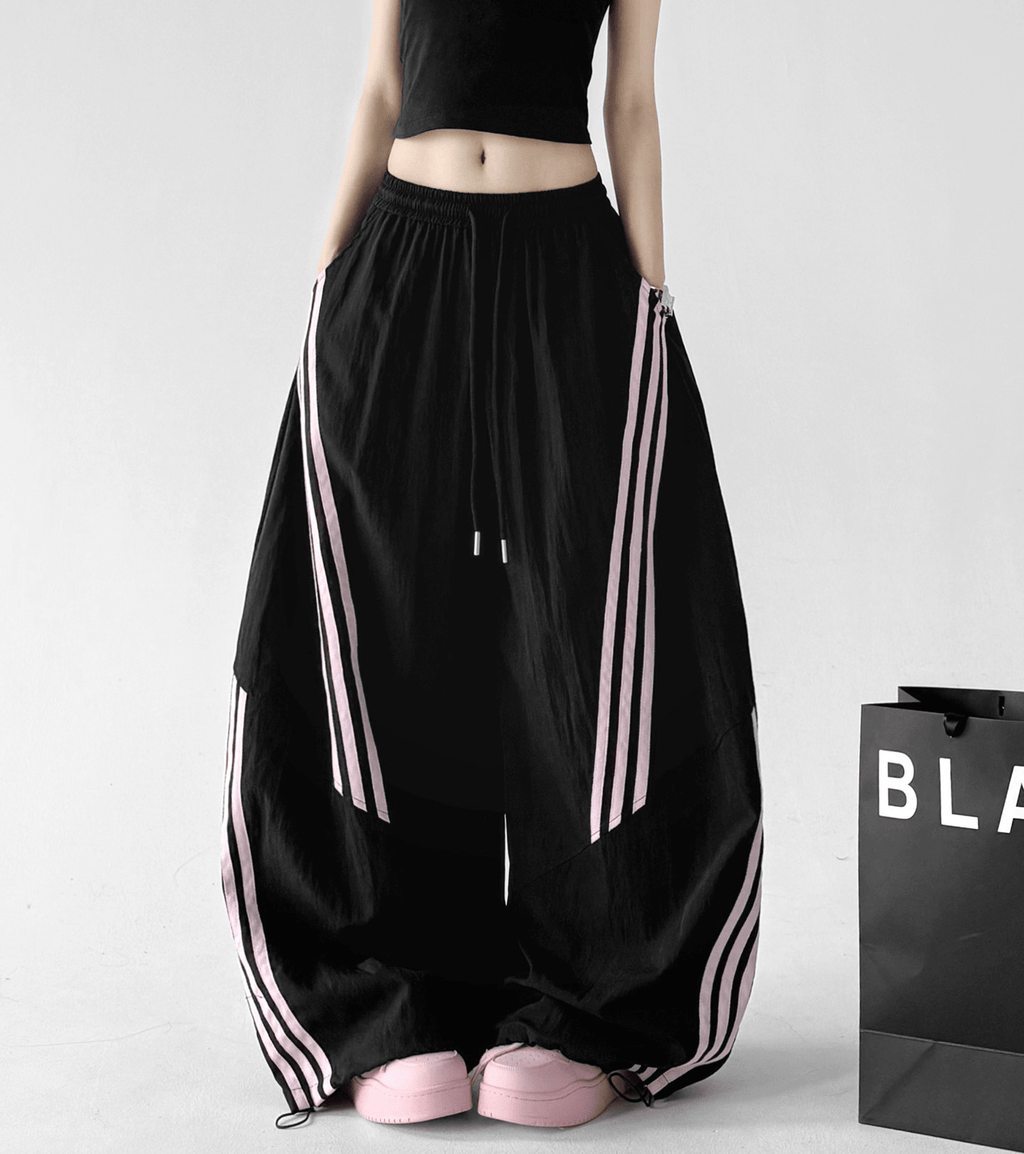 Striped Loose Drawstring Casual Pants - CT6683 - COPPING THREADS - CT Select