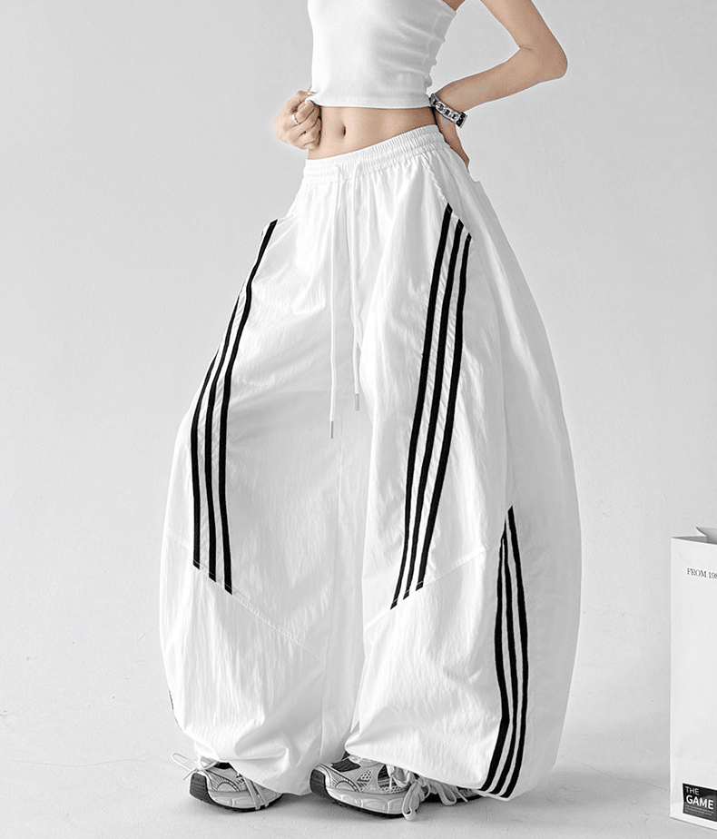 Striped Loose Drawstring Casual Pants - CT6683 - COPPING THREADS - CT Select