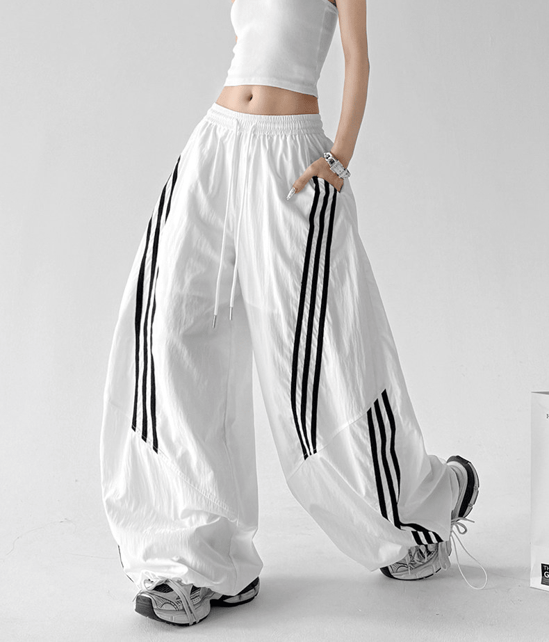 Striped Loose Drawstring Casual Pants - CT6683 - COPPING THREADS - CT Select