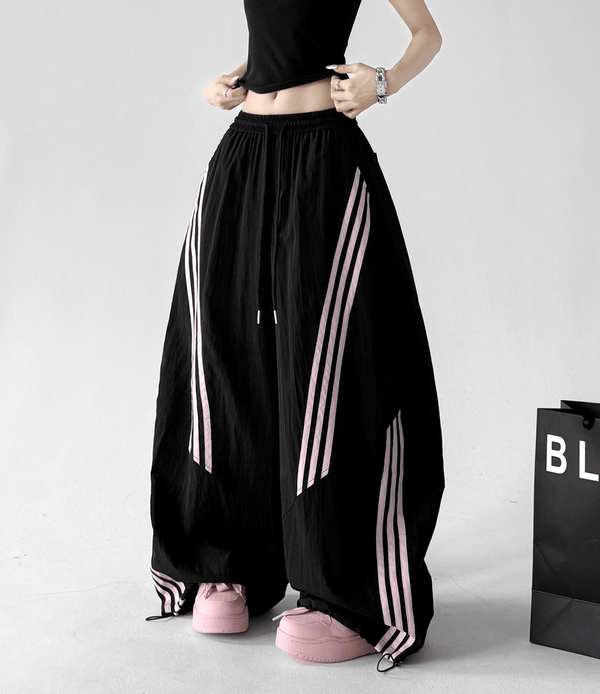 Striped Loose Drawstring Casual Pants - CT6683 - COPPING THREADS - CT Select