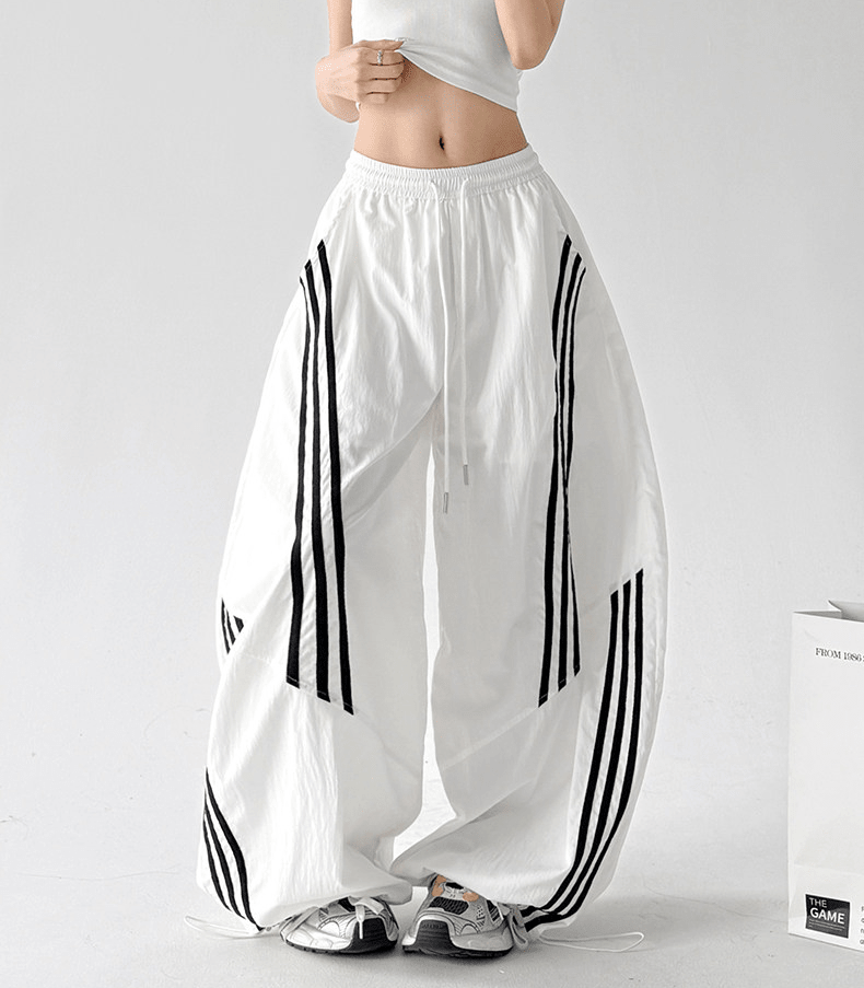 Striped Loose Drawstring Casual Pants - CT6683 - COPPING THREADS - CT Select