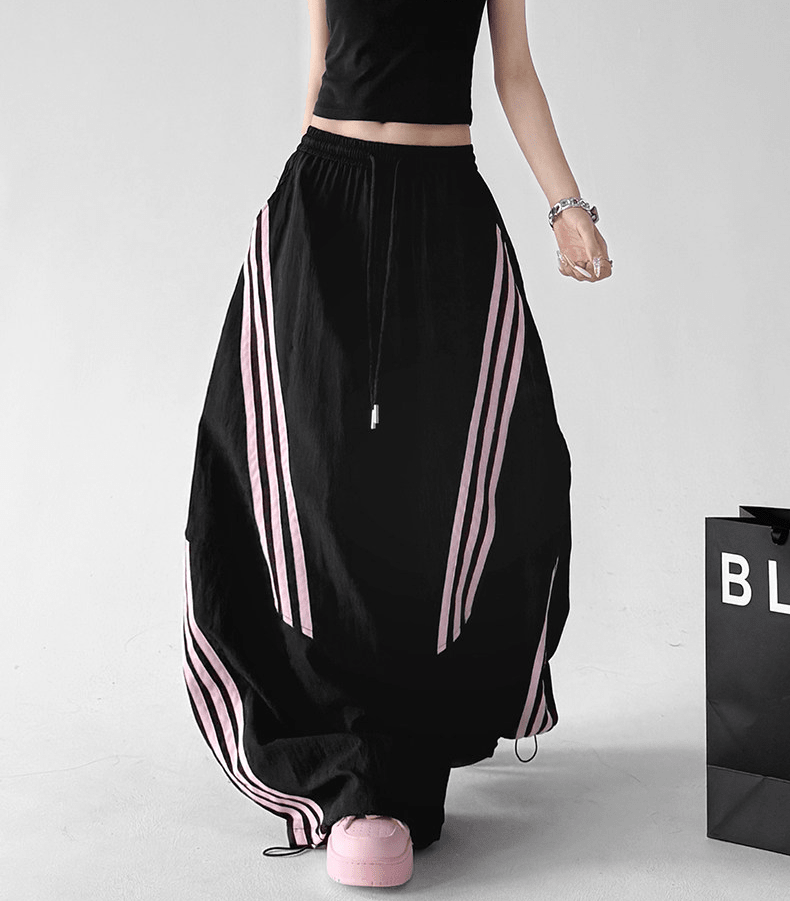 Striped Loose Drawstring Casual Pants - CT6683 - COPPING THREADS - CT Select