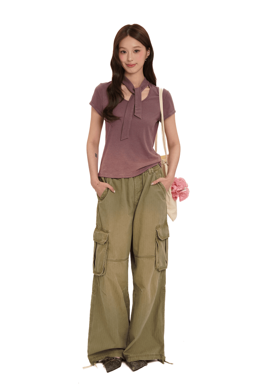 Striped Scarf - Neck Tee - COPPING THREADS - MOROMORO