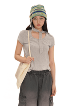 Striped Scarf - Neck Tee - COPPING THREADS - MOROMORO