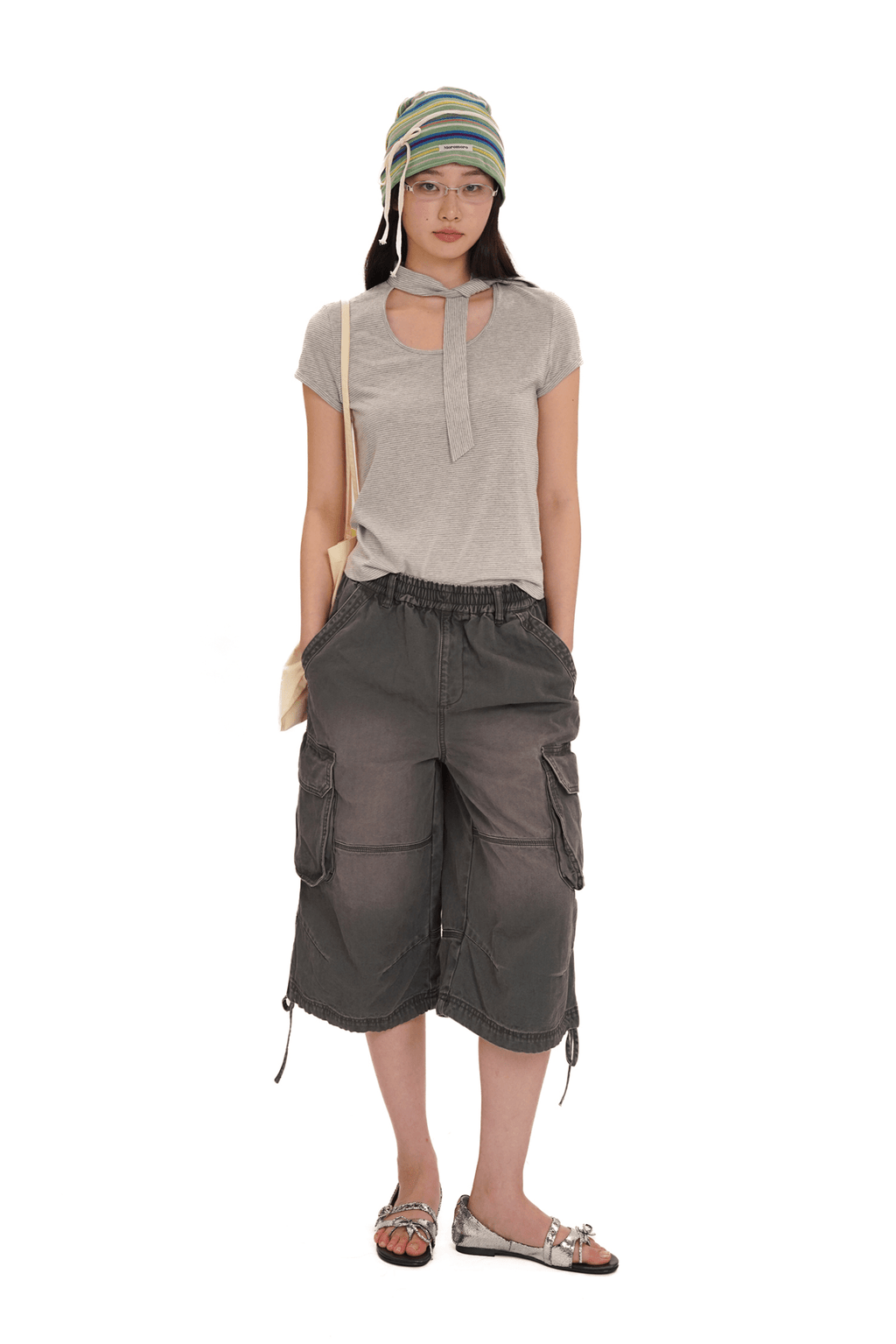 Striped Scarf - Neck Tee - COPPING THREADS - MOROMORO