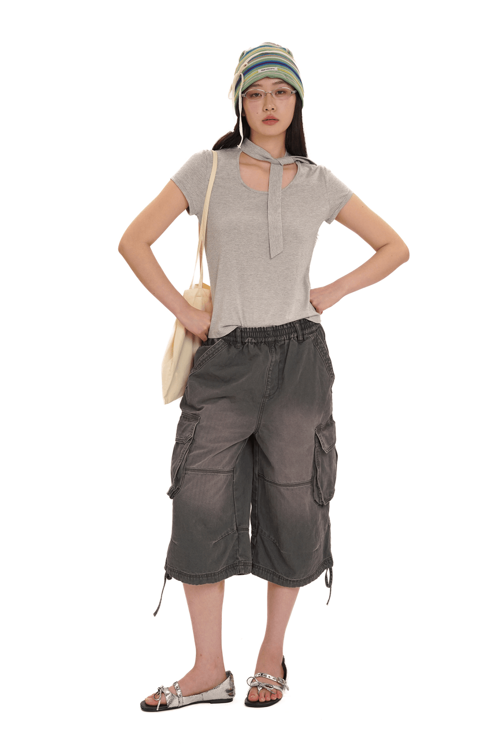 Striped Scarf - Neck Tee - COPPING THREADS - MOROMORO