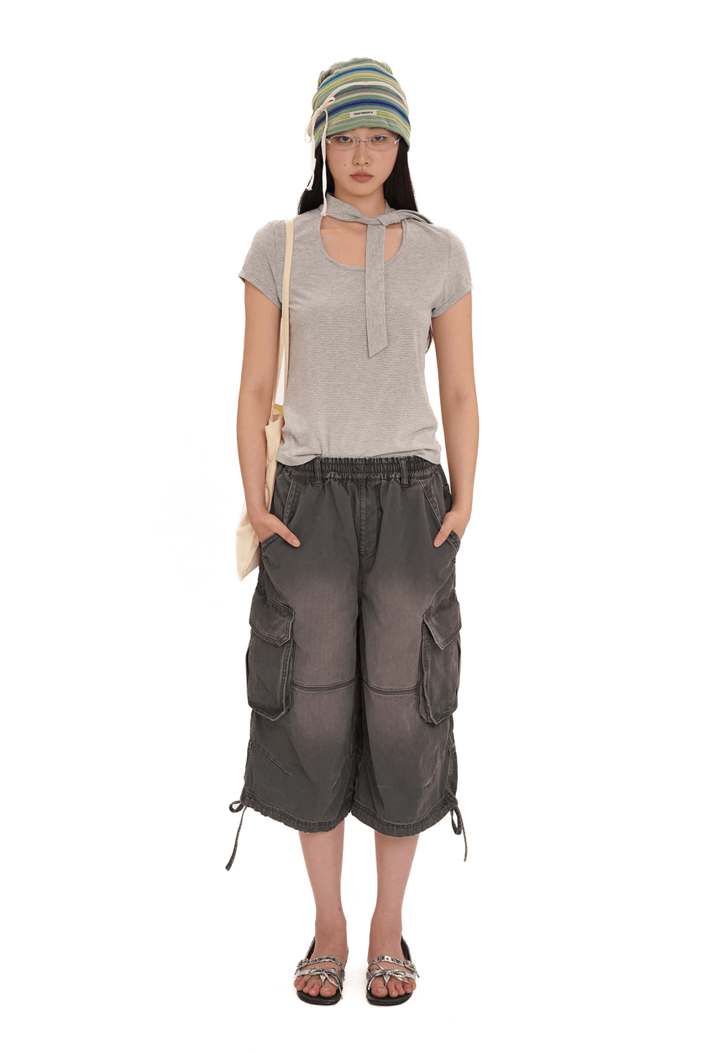 Striped Scarf - Neck Tee - COPPING THREADS - MOROMORO