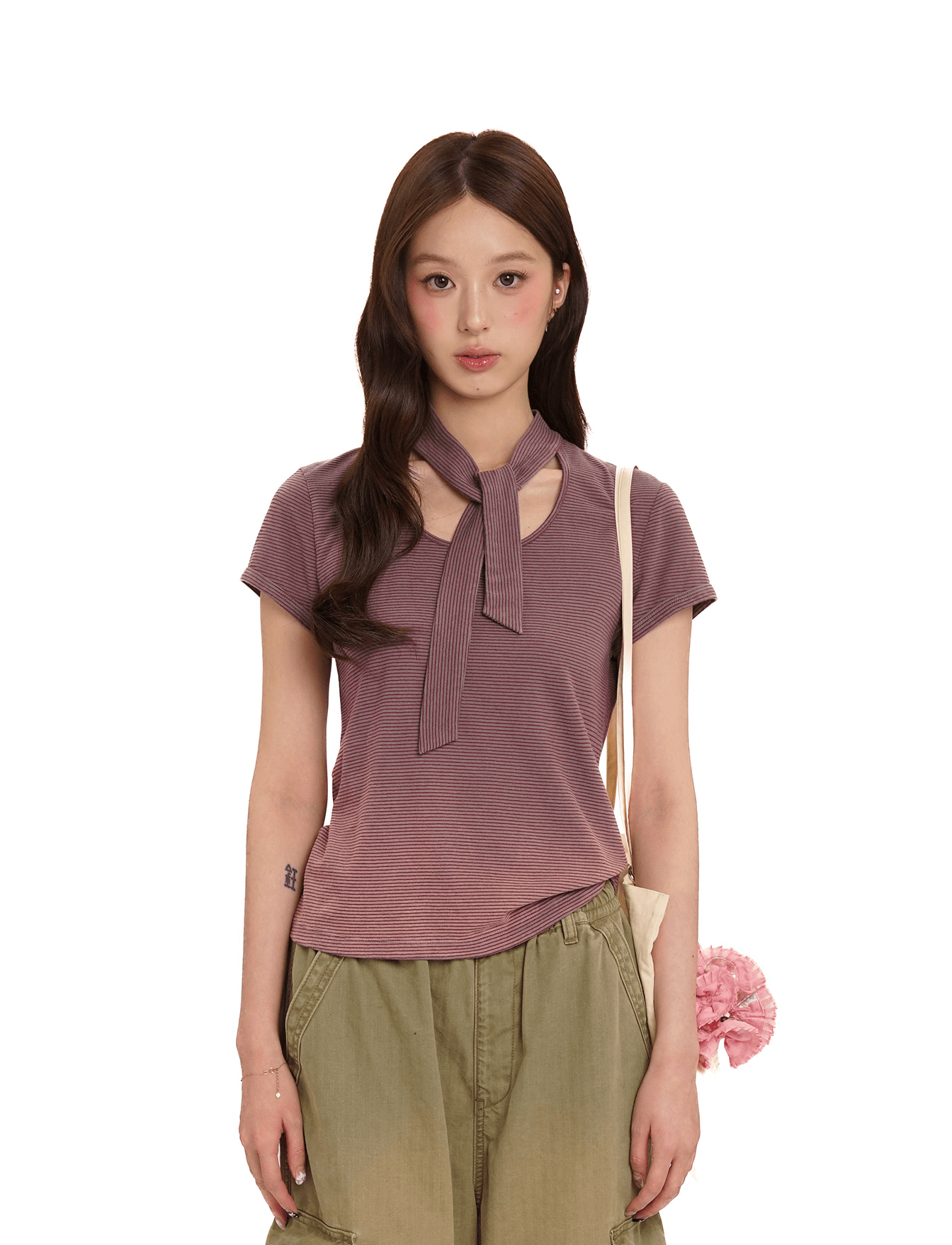 Striped Scarf - Neck Tee - COPPING THREADS - MOROMORO