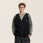 Striped Sleeves Colorblock Hoodie Sweater - COPPING THREADS - CATTEE