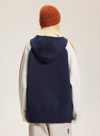 Striped Sleeves Colorblock Hoodie Sweater - COPPING THREADS - CATTEE