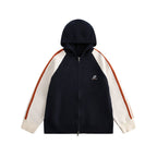 Striped Sleeves Colorblock Hoodie Sweater - COPPING THREADS - CATTEE