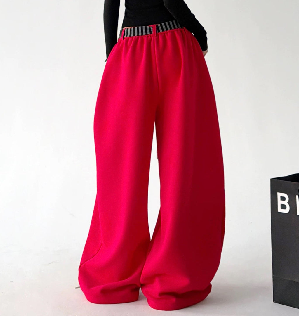 Striped-Tie Rounded Wide-Leg Sweatpants - COPPING THREADS - CT ORIGINALS