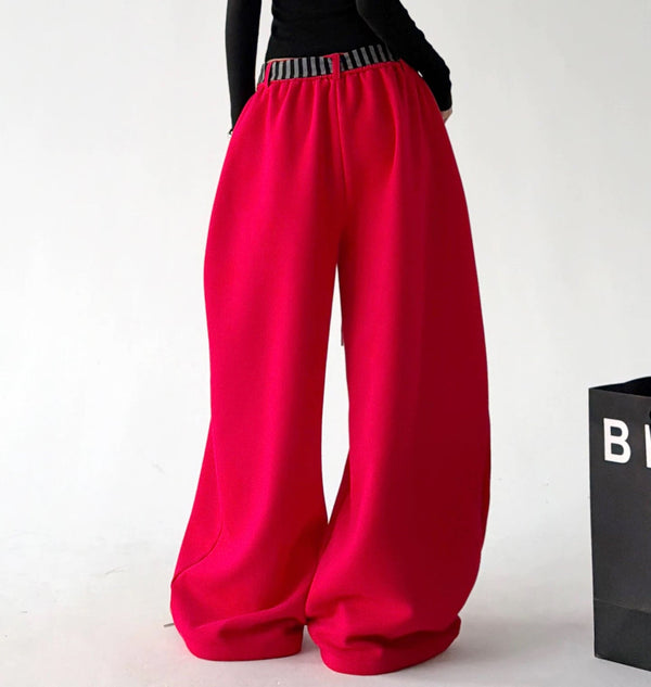 Striped-Tie Rounded Wide-Leg Sweatpants - COPPING THREADS - CT ORIGINALS