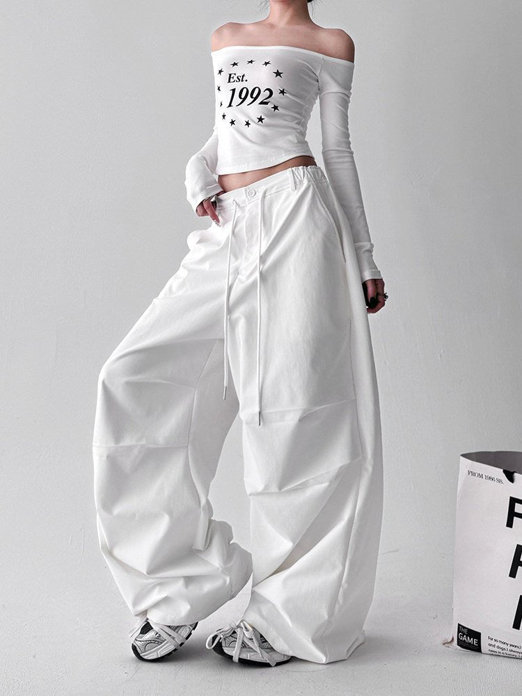 Structured-Waist Cargo Wide-Leg Pants - CT623 - COPPING THREADS - CT ORIGINALS