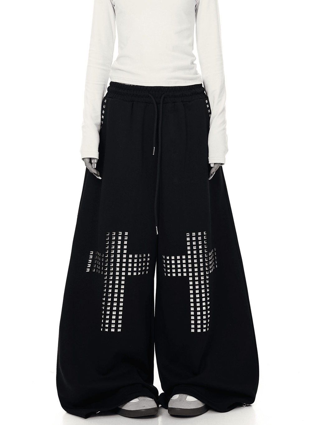 Studded Cross Wide - Leg Sweatpants - COPPING THREADS - CT Select