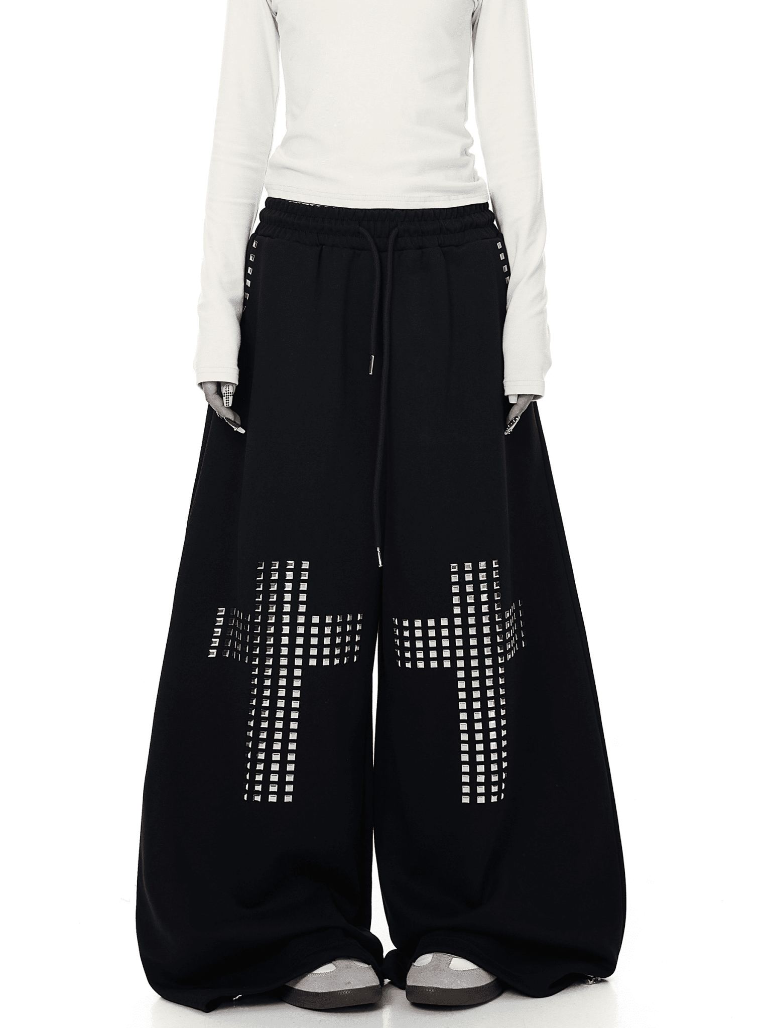 Studded Cross Wide - Leg Sweatpants - COPPING THREADS - CT Select
