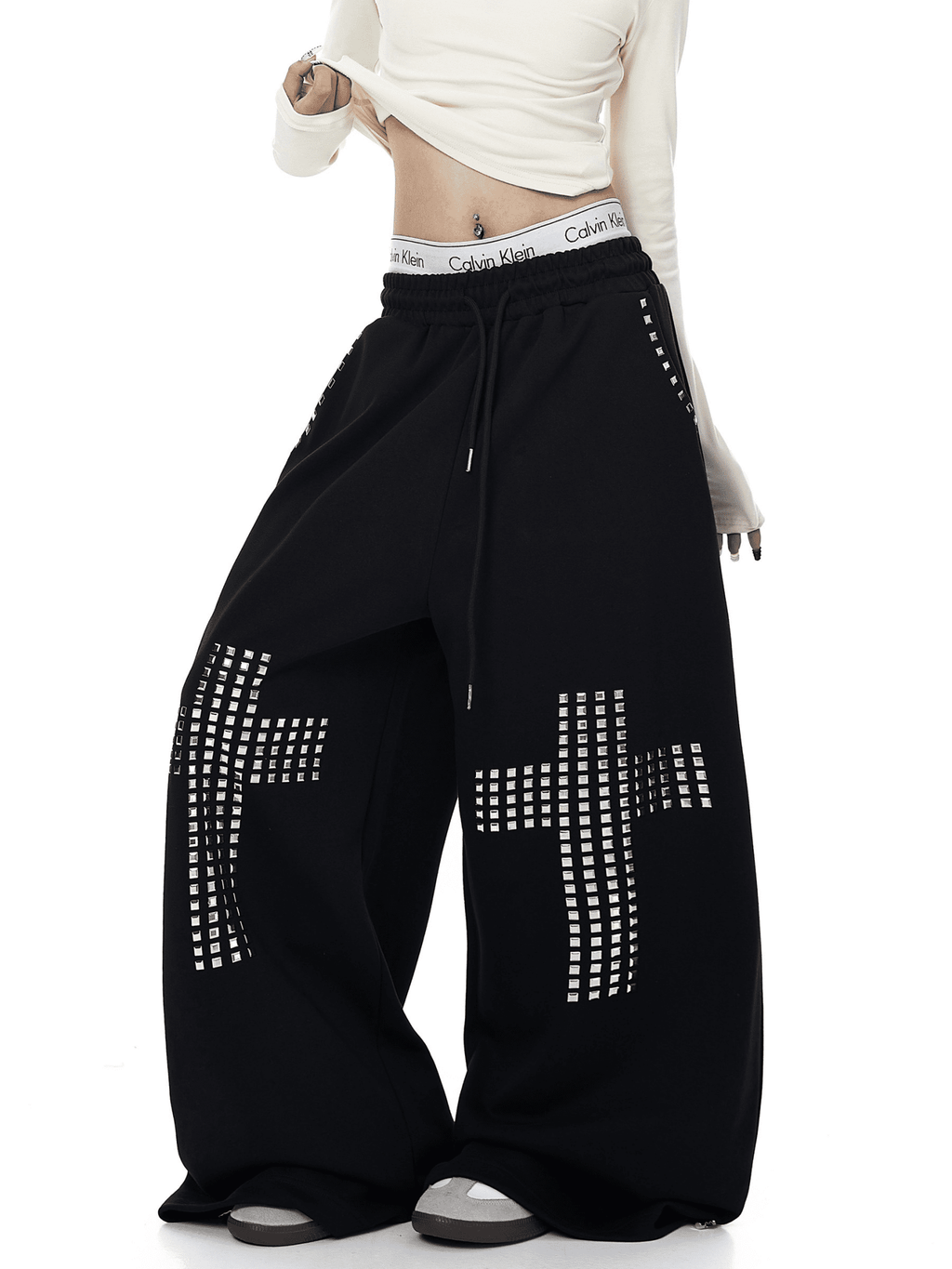 Studded Cross Wide - Leg Sweatpants - COPPING THREADS - CT Select