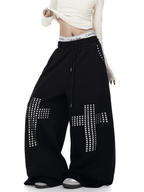 Studded Cross Wide - Leg Sweatpants - COPPING THREADS - CT Select