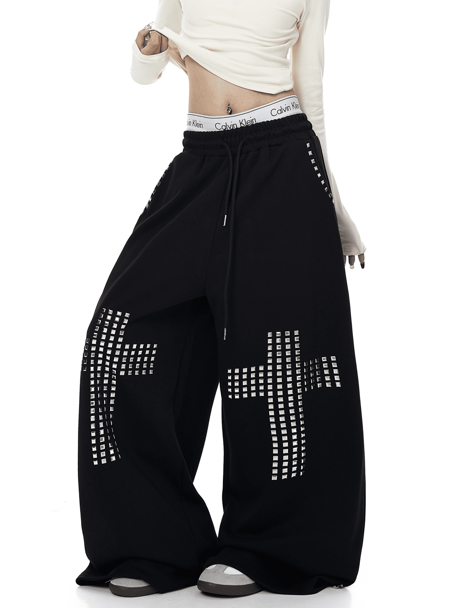 Studded Cross Wide - Leg Sweatpants - COPPING THREADS - CT Select