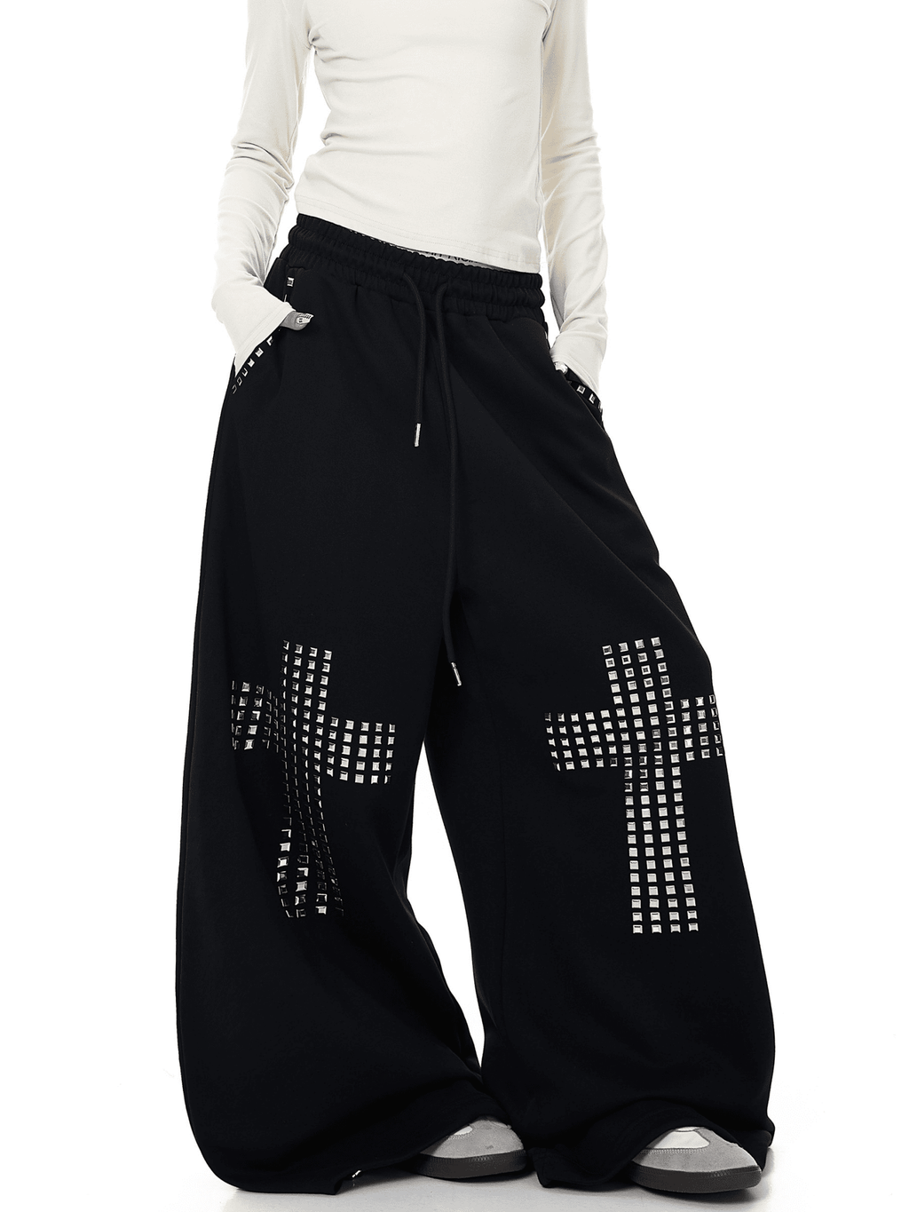 Studded Cross Wide - Leg Sweatpants - COPPING THREADS - CT Select