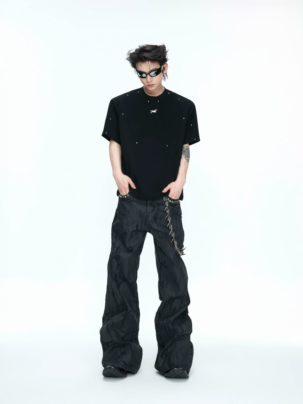 Studded Deconstructed Boxy T-Shirt - COPPING THREADS - Argue Culture