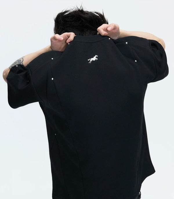 Studded Deconstructed Boxy T-Shirt - COPPING THREADS - Argue Culture